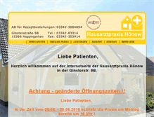 Tablet Screenshot of hausarztpraxis-hoenow.de
